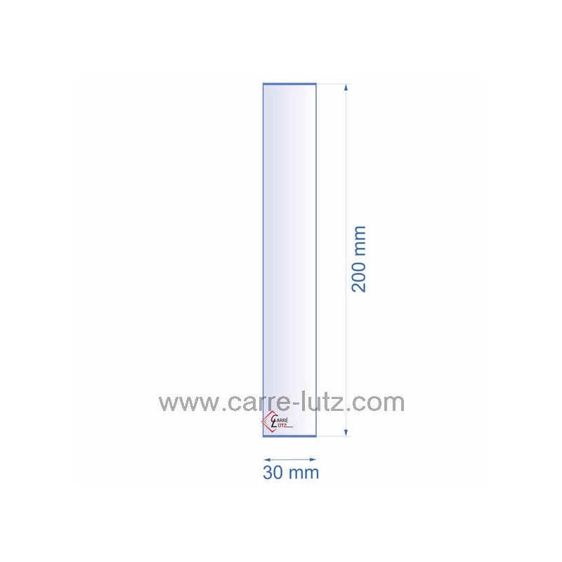 Verre réfractaire 30x200 mm épaisseur 3 mm