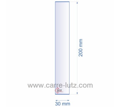 Verre réfractaire 30x200 mm épaisseur 3 mm