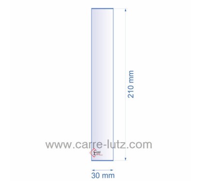 Verre réfractaire 30x210 mm épaisseur 3 mm