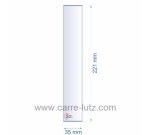 0035X221  Verre réfractaire 35x221 mm épaisseur 3 mm 4,00 €