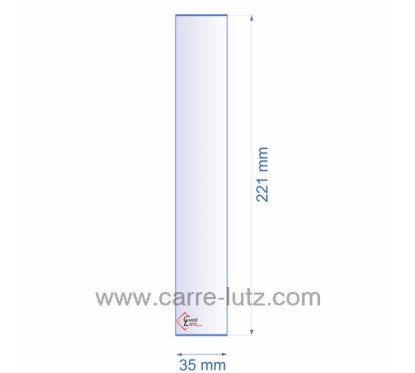 Verre réfractaire 35x221 mm épaisseur 3 mm