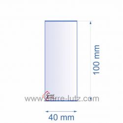 Verre réfractaire 40x100 mm épaisseur 3 mm, reference 0040X100