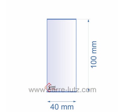 Verre réfractaire 40x100 mm épaisseur 3 mm
