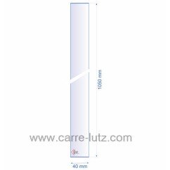 0040X1050  Verre réfractaire 40x1050 mm épaisseur 3 mm 23,00 €