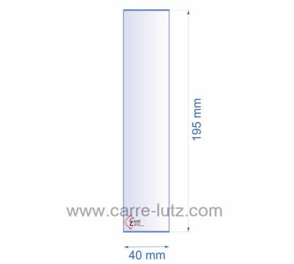 Verre réfractaire 40x195 mm épaisseur 3 mm