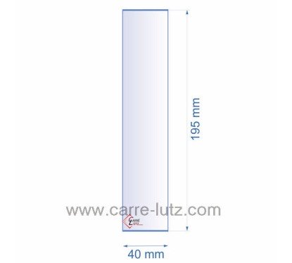 0040X195 Verre réfractaire 40x195 mm épaisseur 3 mm 4,00 €