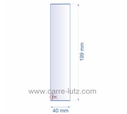 Verre réfractaire 40x199 mm épaisseur 3 mm