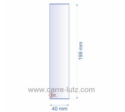 0040X199  Verre réfractaire 40x199 mm épaisseur 3 mm 4,00 €