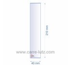 0040X210  Verre réfractaire 40x210 mm épaisseur 3 mm 4,90 €