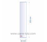 0040X222  Verre réfractaire 40x222 mm épaisseur 3 mm 4,50 €