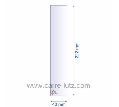 Verre réfractaire 40x222 mm épaisseur 3 mm