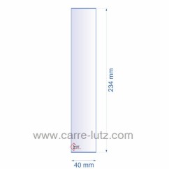 0040X234  Verre réfractaire 40x234 mm épaisseur 3 mm 5,10 €