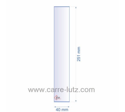 Verre réfractaire 40x251 mm épaisseur 3 mm