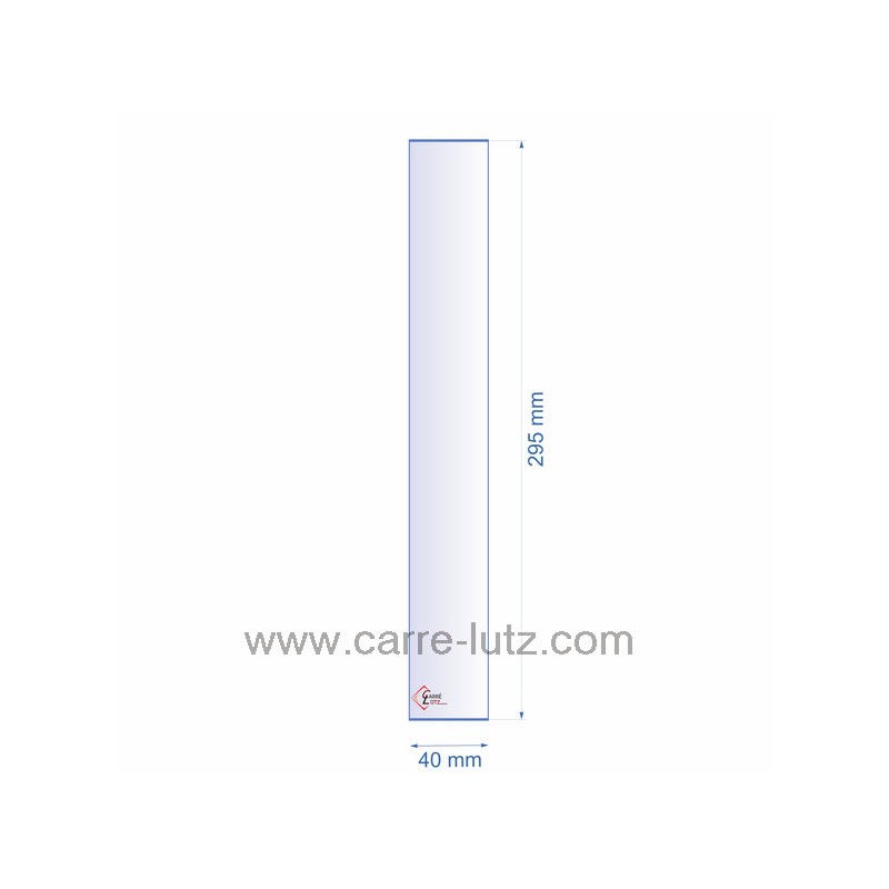 0040X295  Verre réfractaire 40x295 mm épaisseur 3 mm 6,00 €