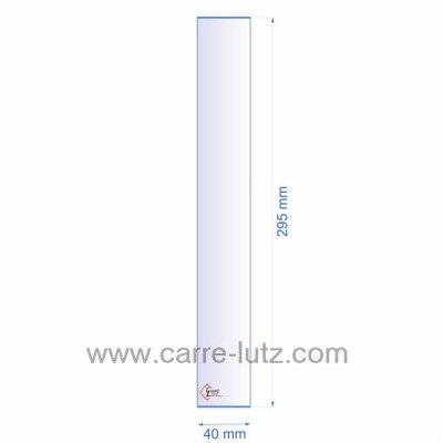 0040X295  Verre réfractaire 40x295 mm épaisseur 3 mm 6,00 €