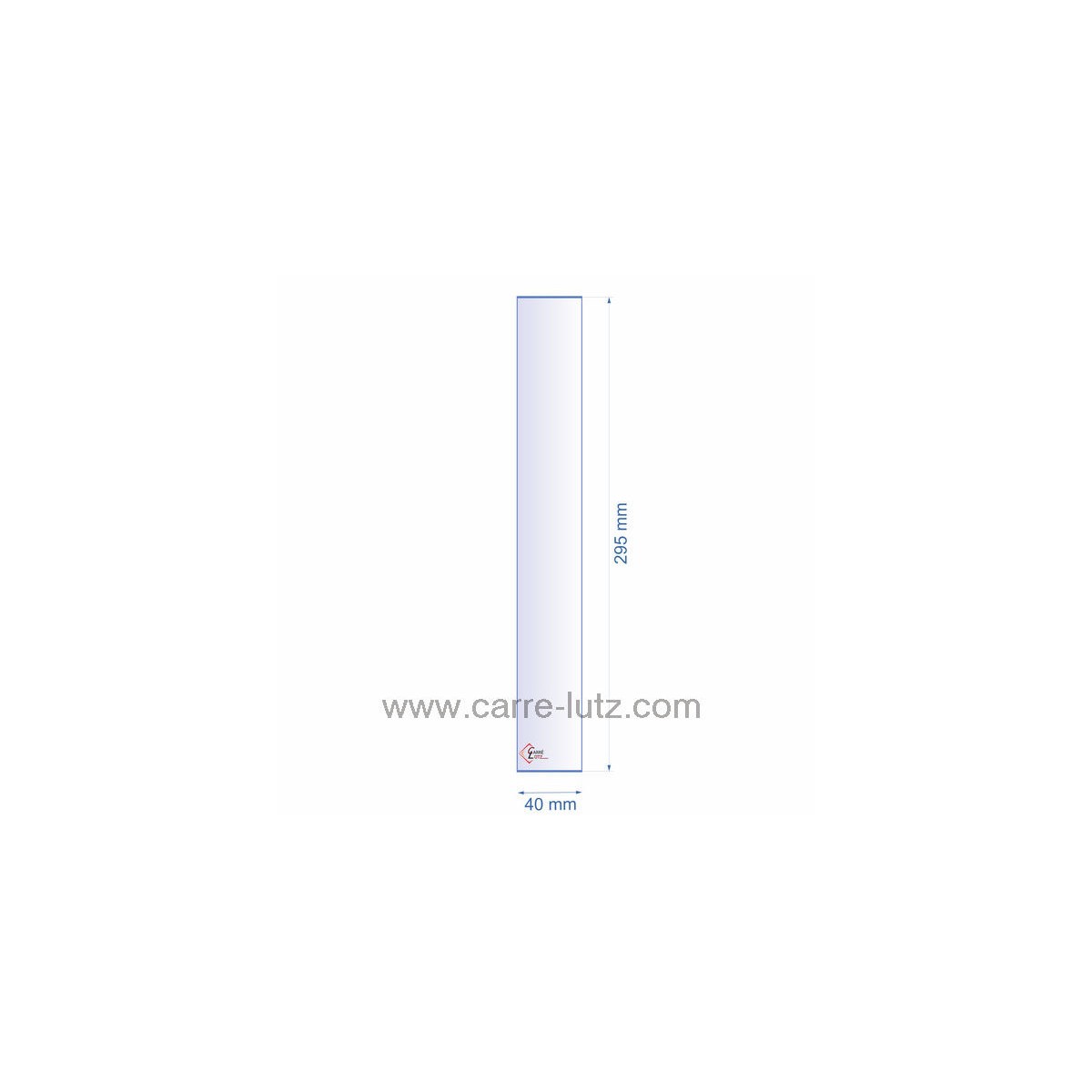 0040X295  Verre réfractaire 40x295 mm épaisseur 3 mm 6,00 €