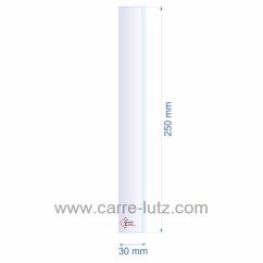 0030X250B  Verre réfractaire 30x250 mm biseauté épaisseur 3 mm 3,80 €