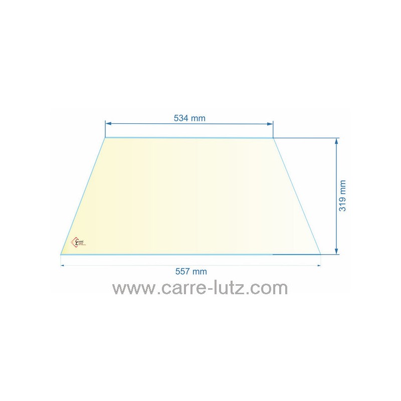 AX618244 - verre réfractaire Vitrocéramique 557/534x319 mm de poêle Invicta Luna