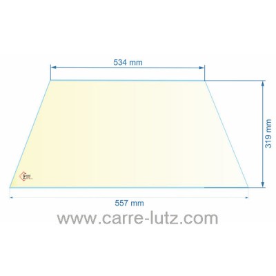 00277  AX618244 - verre réfractaire Vitrocéramique 557/534x319 mm de poêle Invicta Luna 111,60 €