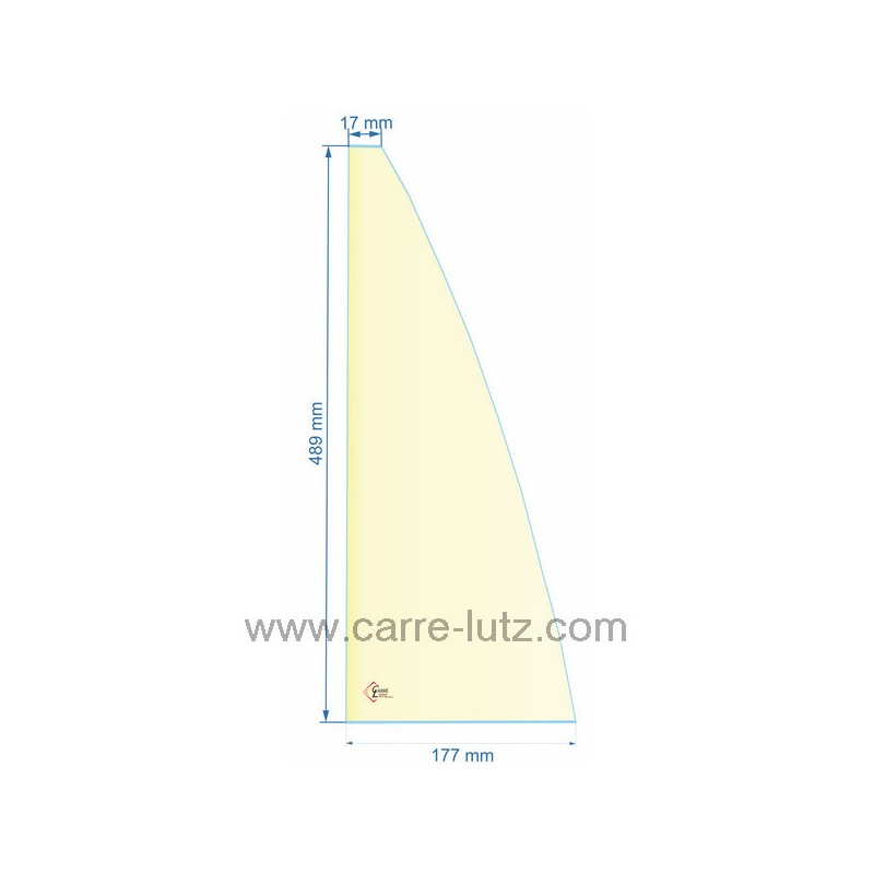 AX615344A - verre réfractaire Vitrocéramique 489x177/17 Invicta Tipi