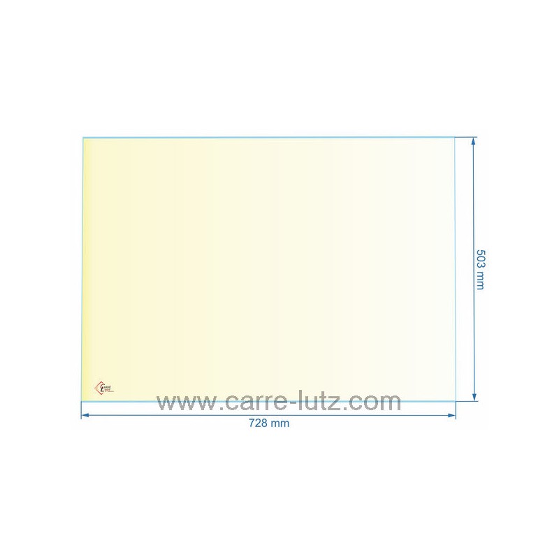 00303  AX828843A - Vitre réfractaire Vitrocéramique 728x503 mm non sérigraphié Invicta 193,60 €