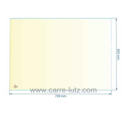 00303  AX828843A - Vitre réfractaire Vitrocéramique 728x503 mm non sérigraphié Invicta 193,60 €