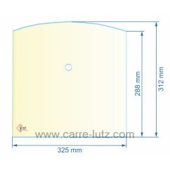 00306  1523100 - verre réfractaire Vitrocéramique 325x310/288 Percée Godin  75,90 €