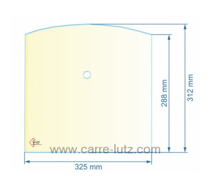 00306  1523100 - verre réfractaire Vitrocéramique 325x310/288 Percée Godin  75,90 €