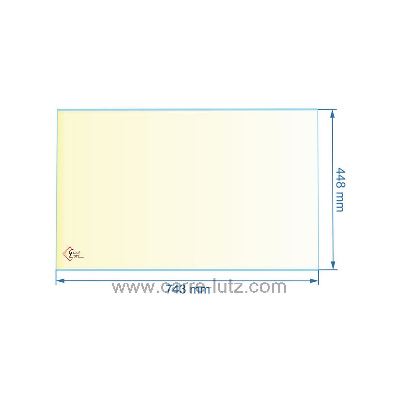 00322  188852 - Vitre réfractaire Vitrocéramique 743x448 mm Franco-Belge 157,20 €