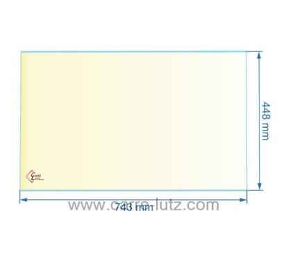 188852 - Vitre réfractaire Vitrocéramique 743x448 mm Franco-Belge