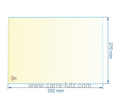 188901 - Vitre réfractaire Vitrocéramique 332x270 mm Franco-Belge