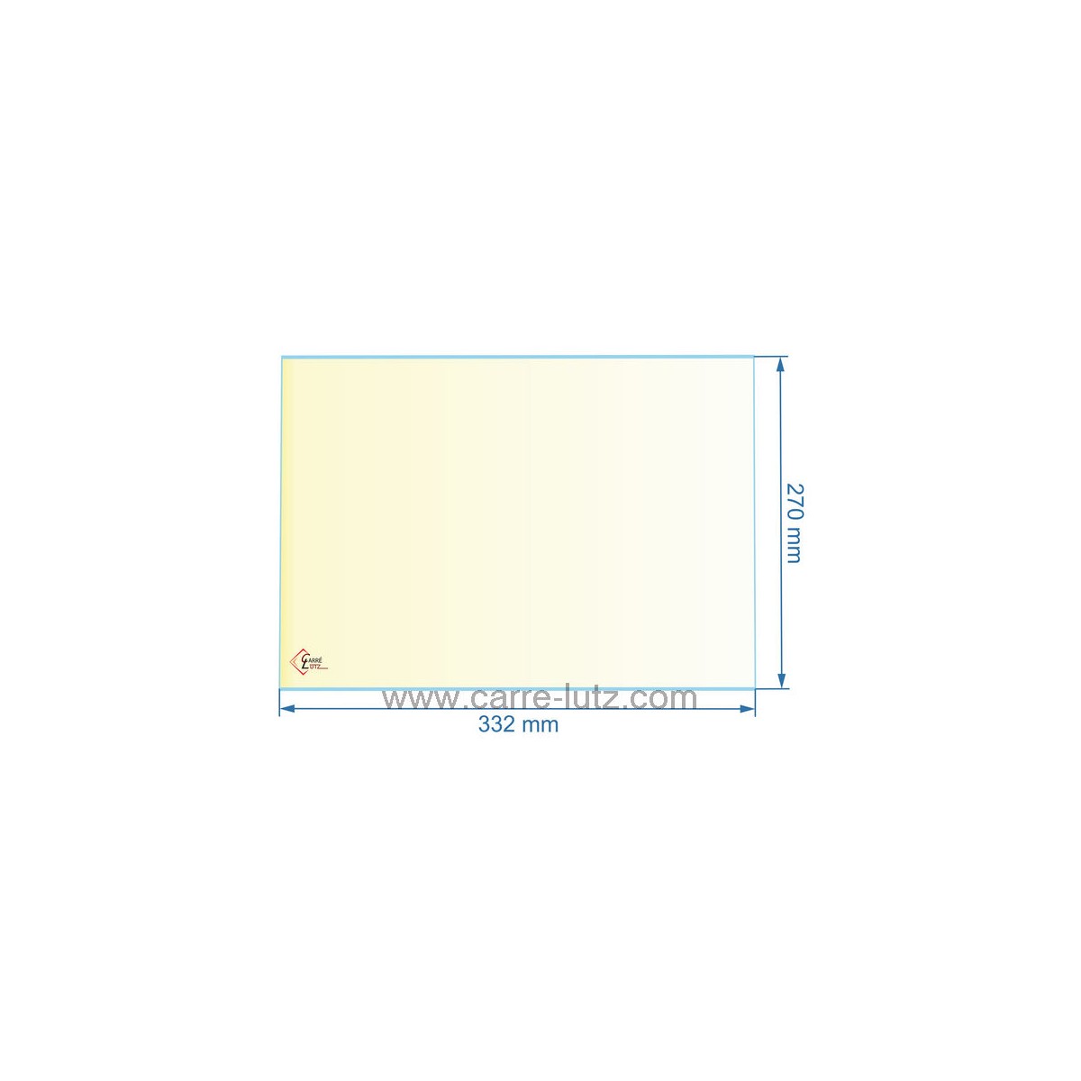 00323  188901 - Vitre réfractaire Vitrocéramique 332x270 mm Franco-Belge 54,40 €