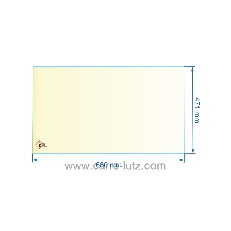 00324  188913 - Vitre réfractaire Vitrocéramique 680x471 mm non sérigraphié Franco-Belge 165,00 €