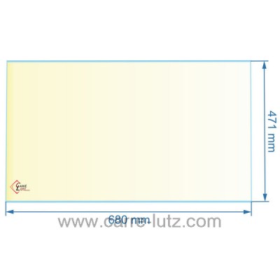 00324  188913 - Vitre réfractaire Vitrocéramique 680x471 mm non sérigraphié Franco-Belge 165,00 €