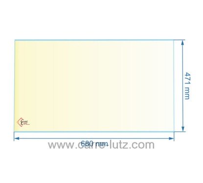 00324  188913 - Vitre réfractaire Vitrocéramique 680x471 mm non sérigraphié Franco-Belge 165,00 €