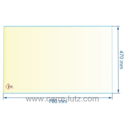 00325  188914 - Vitre réfractaire Vitrocéramique 780x470 mm non sérigraphié Franco-Belge 186,30 €