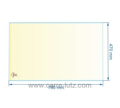 00325  188914 - Vitre réfractaire Vitrocéramique 780x470 mm non sérigraphié Franco-Belge 186,30 €