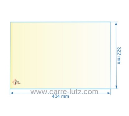 00326  188881 - Vitre réfractaire Vitrocéramique 404x322 mm Franco-Belge 68,40 €