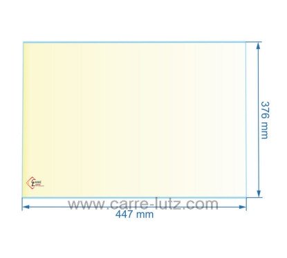 00328  188902 - Vitre réfractaire Vitrocéramique 447x376 mm non sérigraphié Franco-Belge 95,20 €