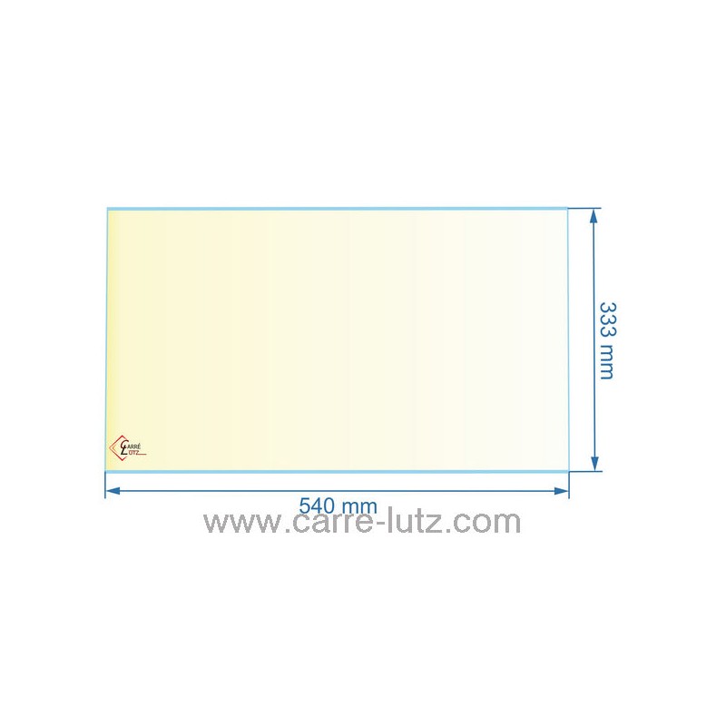 188890 - Vitre réfractaire Vitrocéramique 540x333 mm Franco-Belge