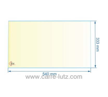 188890 - Vitre réfractaire Vitrocéramique 540x333 mm Franco-Belge