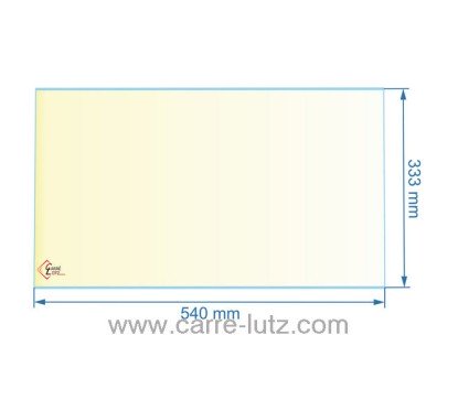 00330  188890 - Vitre réfractaire Vitrocéramique 540x333 mm Franco-Belge 88,50 €