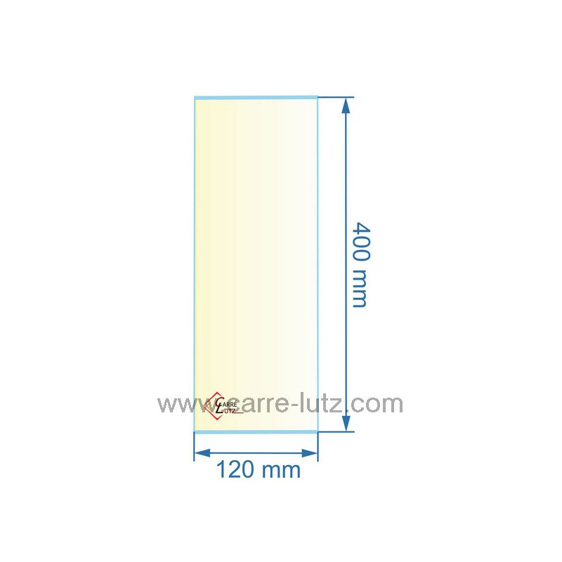 verre réfractaire Vitrocéramique 120x400 mm Godin 3162