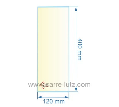 verre réfractaire Vitrocéramique 120x400 mm Godin 3162