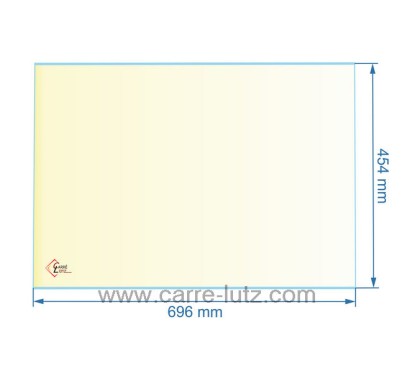 verre réfractaire Vitrocéramique 696x454 mm 00001307479 Godin 