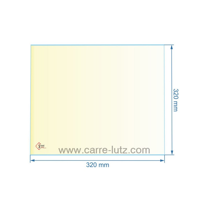 D0024908 - verre réfractaire Vitrocéramique 320X320 mm Deville