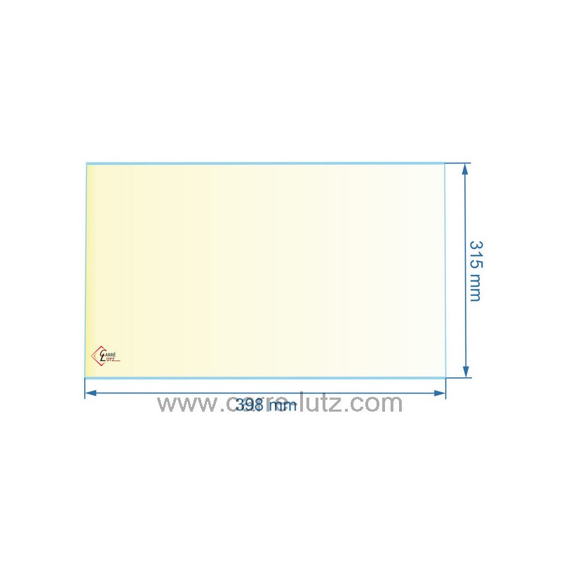 P0036900 - verre réfractaire Vitrocéramique 398x315x4 mm Deville