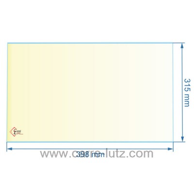 00352  P0036900 - verre réfractaire Vitrocéramique 398x315x4 mm Deville 75,60 €