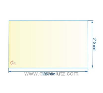 P0036900 - verre réfractaire Vitrocéramique 398x315x4 mm Deville