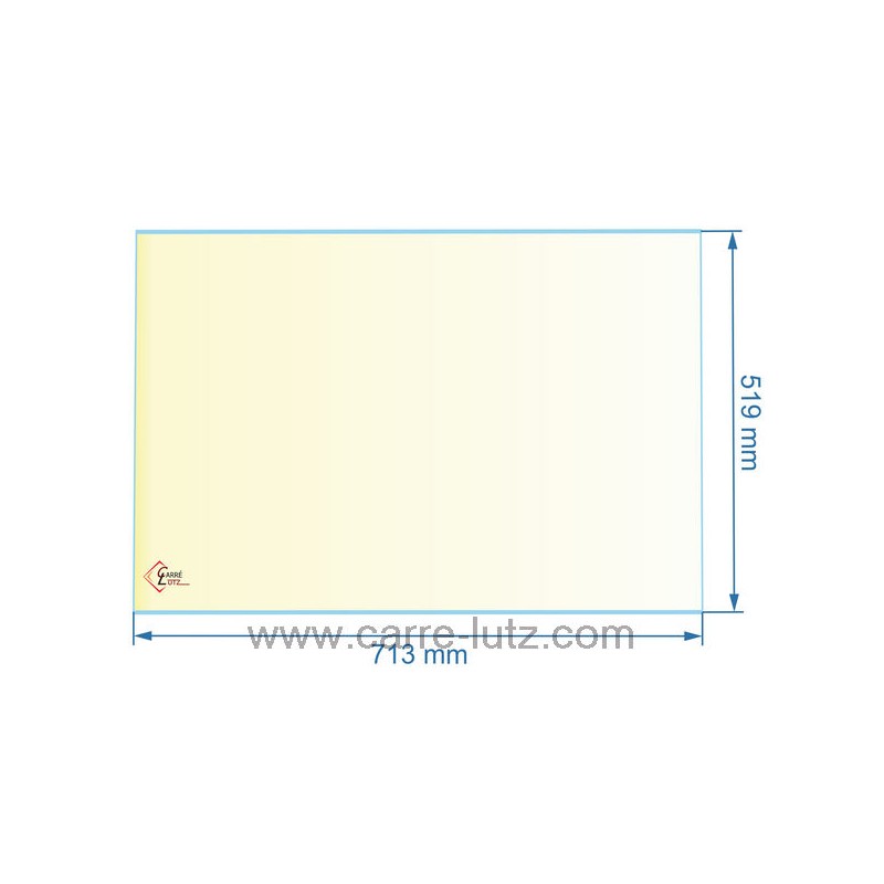 P0047326 - verre réfractaire Vitrocéramique 713x519 mm Deville